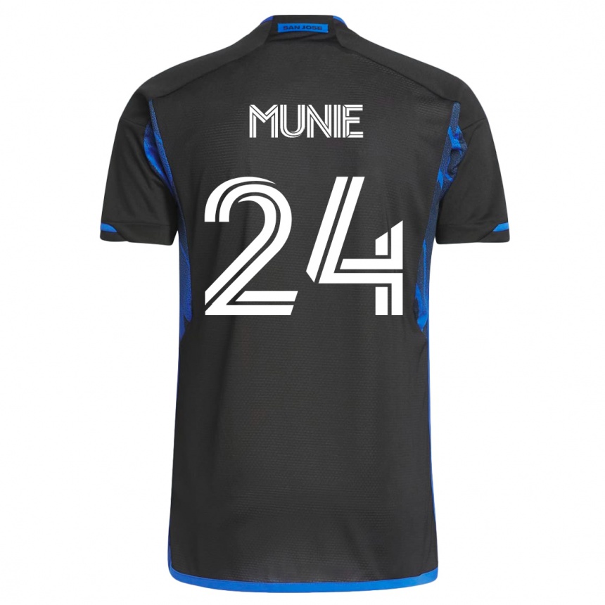 メンズフットボールダニエル・ミューニー#24青黒ホームシャツ2023/24ジャージーユニフォーム