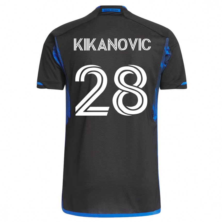 メンズフットボールベンジー・キカノヴィチ#28青黒ホームシャツ2023/24ジャージーユニフォーム