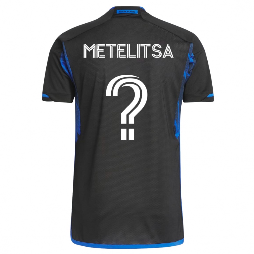 メンズフットボールクリスチャン・メテリッツァ#0青黒ホームシャツ2023/24ジャージーユニフォーム