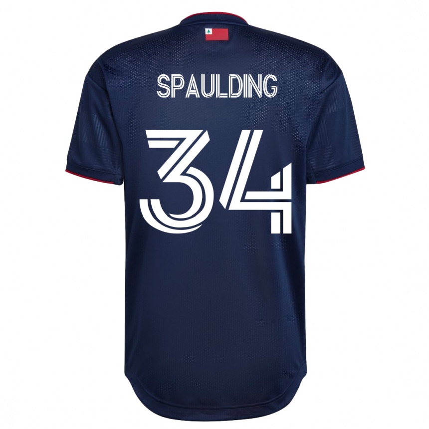 メンズフットボールライアン・スポールディング#34ネイビーホームシャツ2023/24ジャージーユニフォーム