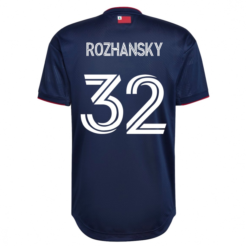 メンズフットボールジェイク・ロジャンスキー#32ネイビーホームシャツ2023/24ジャージーユニフォーム