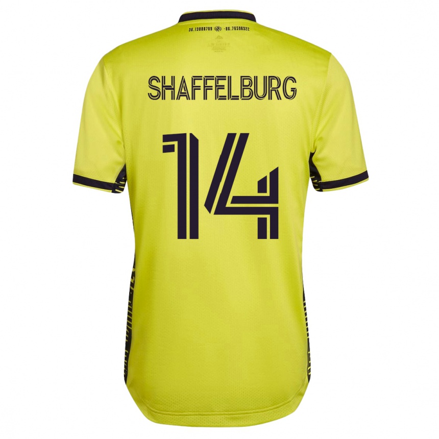 メンズフットボールジェイコブ・シャッフェルバーグ#14イエローホームシャツ2023/24ジャージーユニフォーム