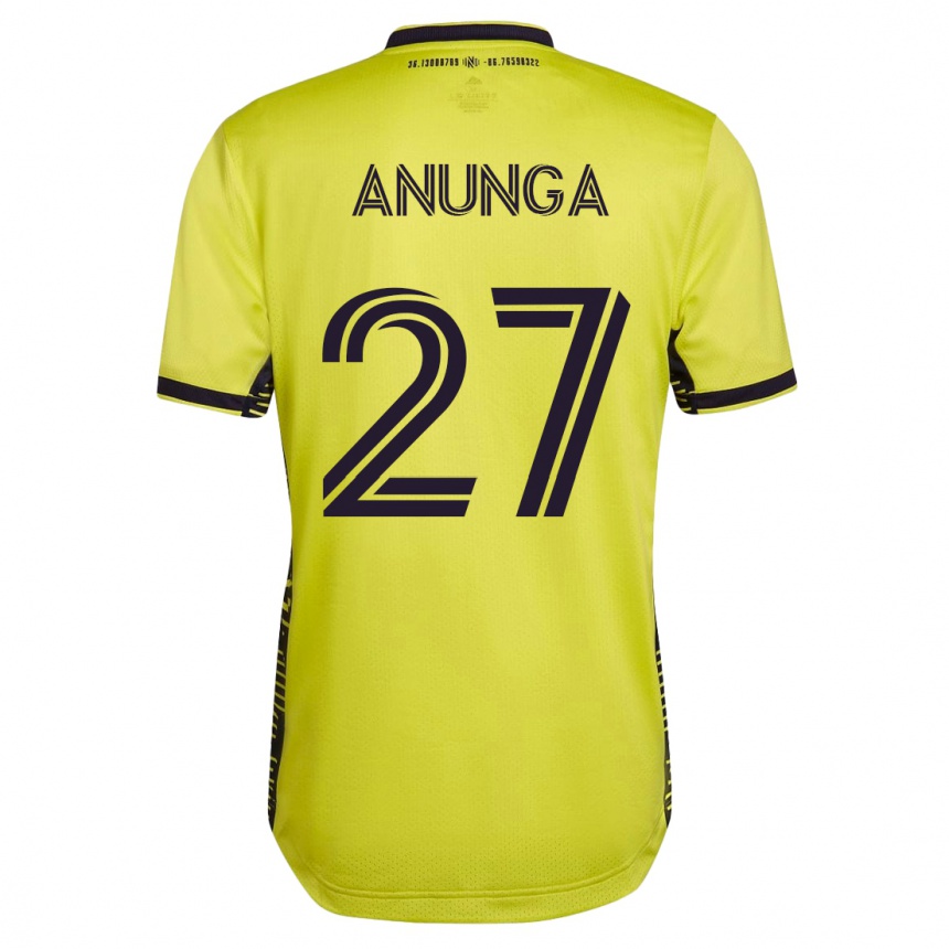 メンズフットボールソー・アヌンガ#27イエローホームシャツ2023/24ジャージーユニフォーム