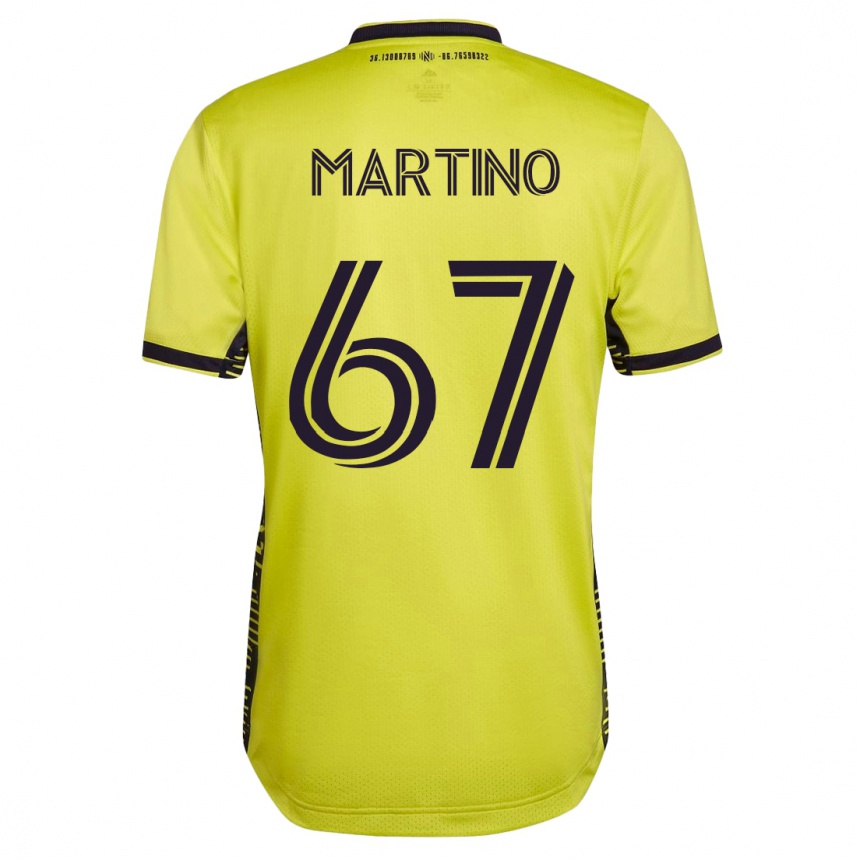 メンズフットボールベン・マルティーノ#67イエローホームシャツ2023/24ジャージーユニフォーム