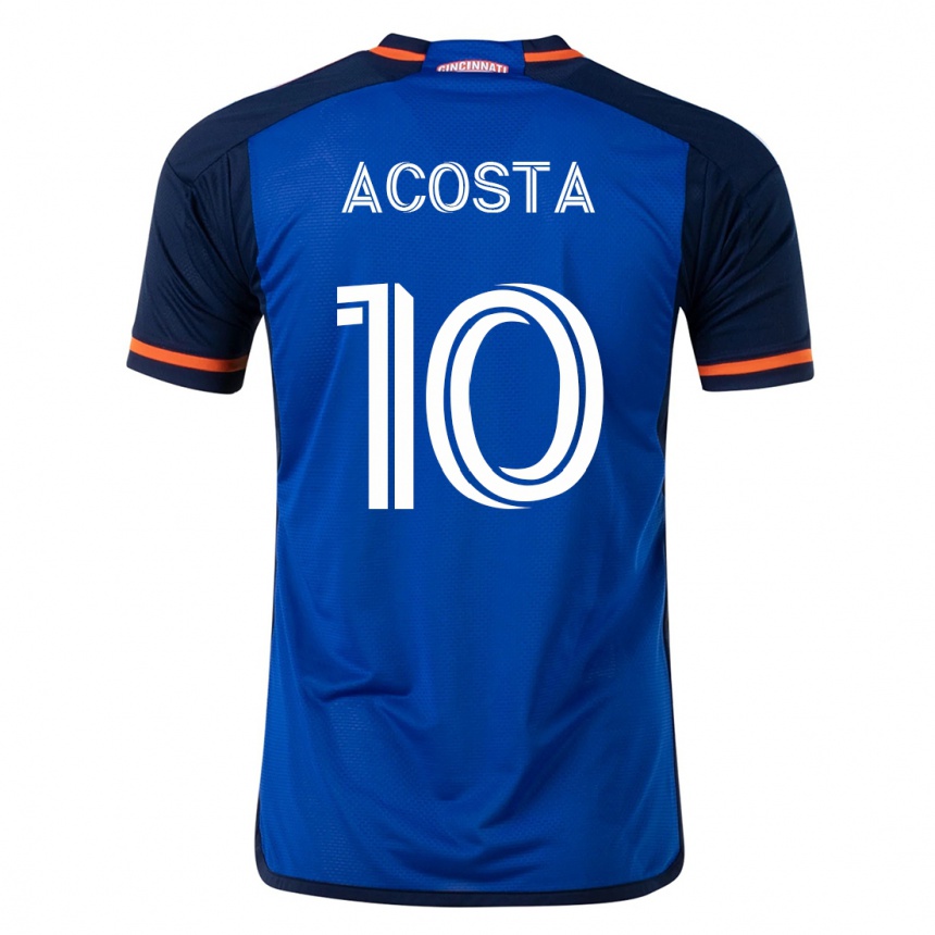 メンズフットボールルチアーノ・アコスタ#10青ホームシャツ2023/24ジャージーユニフォーム