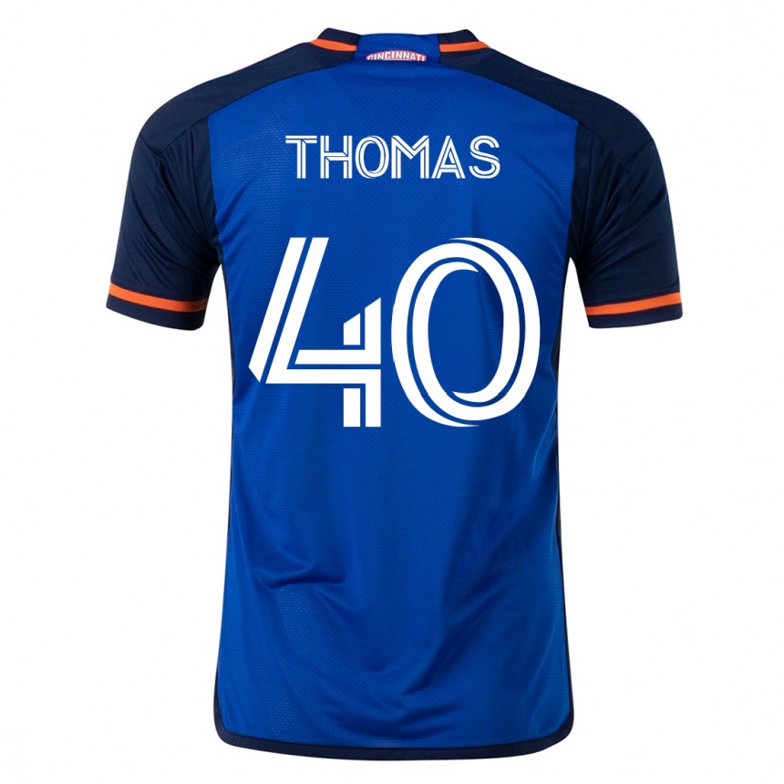 メンズフットボールそしてトーマス#40青ホームシャツ2023/24ジャージーユニフォーム