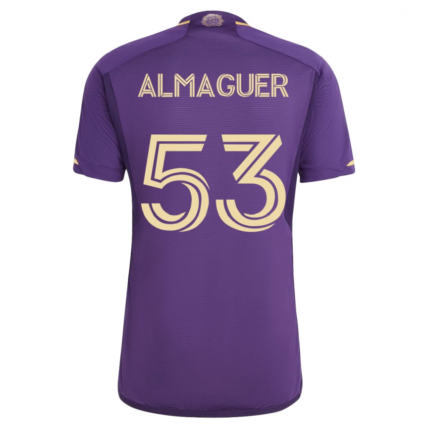 メンズフットボールホルヘ・アルマゲル#53バイオレットホームシャツ2023/24ジャージーユニフォーム