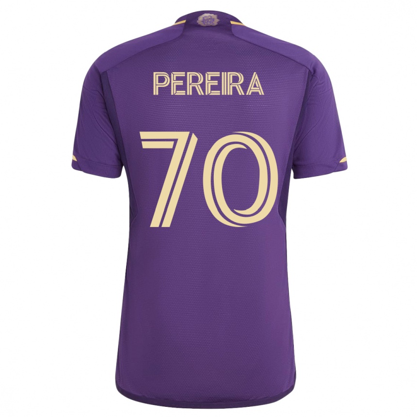 メンズフットボールドミニク・ペレイラ#70バイオレットホームシャツ2023/24ジャージーユニフォーム