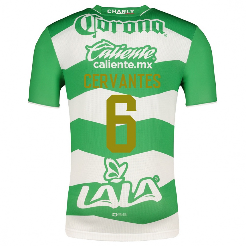メンズフットボールアラン・セルバンテス#6緑ホームシャツ2023/24ジャージーユニフォーム