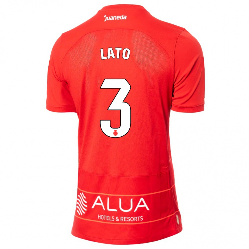メンズフットボールアントニオ・ラトーレ・グルエソ#3赤ホームシャツ2023/24ジャージーユニフォーム