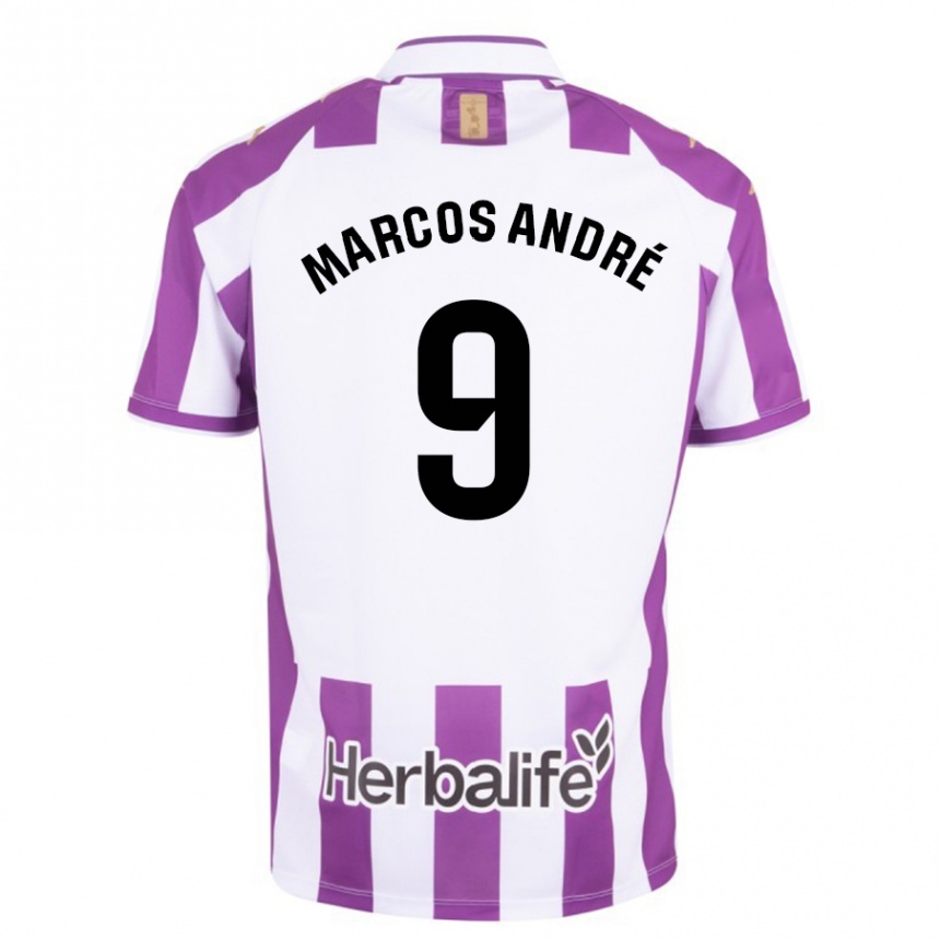 メンズフットボールマルコス・アンドレ・デ・ソウザ・メンドンサ#9紫ホームシャツ2023/24ジャージーユニフォーム