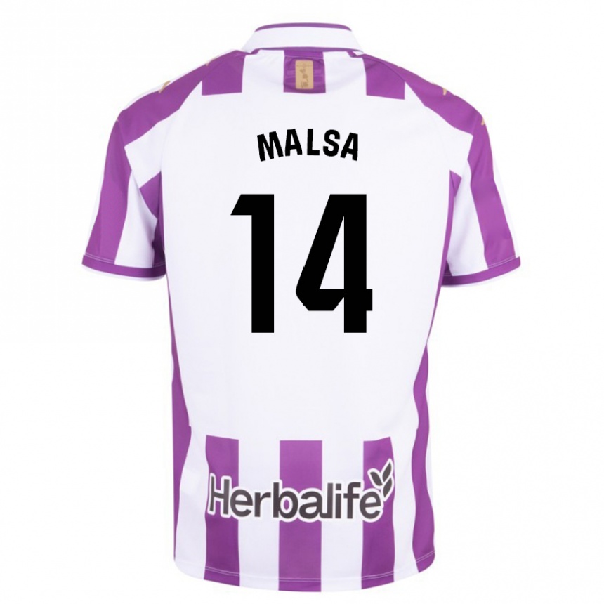 メンズフットボールミカエル・マルサ#14紫ホームシャツ2023/24ジャージーユニフォーム