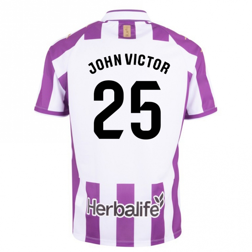メンズフットボールジョン・ビクター#25紫ホームシャツ2023/24ジャージーユニフォーム