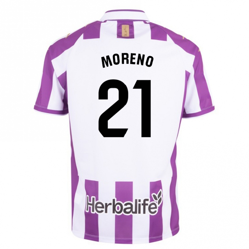 メンズフットボールザビモレノ#21紫ホームシャツ2023/24ジャージーユニフォーム