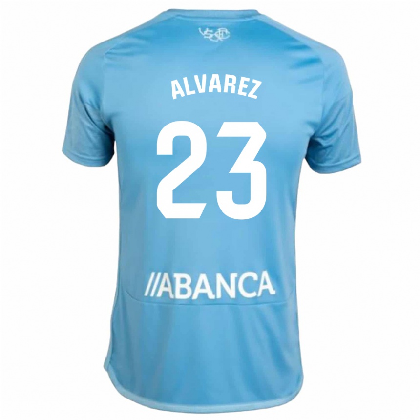 メンズフットボールウーゴ・アルバレス・アントゥネス#23青ホームシャツ2023/24ジャージーユニフォーム