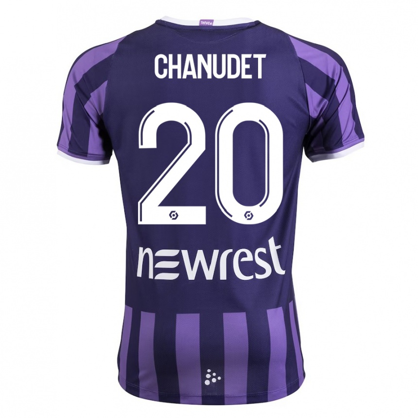メンズフットボールコラリー・シャヌデ#20紫アウェイシャツ2023/24ジャージーユニフォーム