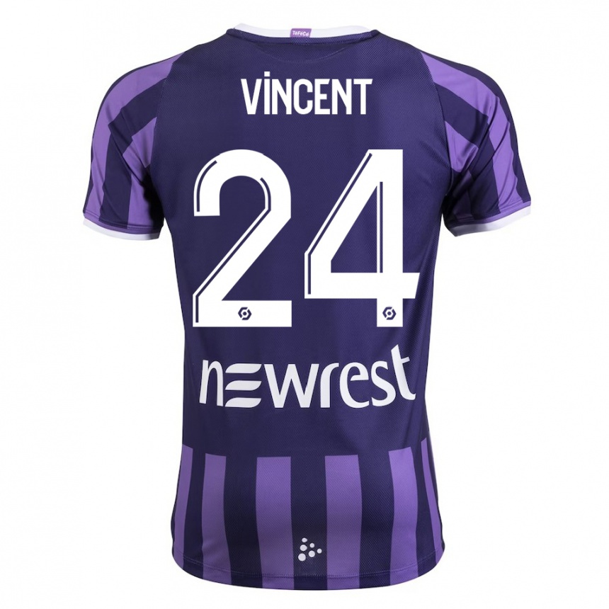 メンズフットボールマガリー・ヴィンセント#24紫アウェイシャツ2023/24ジャージーユニフォーム
