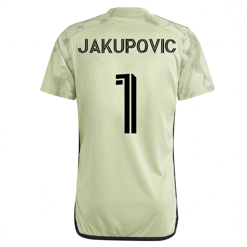 メンズフットボールエルディン・ヤクポヴィッチ#1緑アウェイシャツ2023/24ジャージーユニフォーム