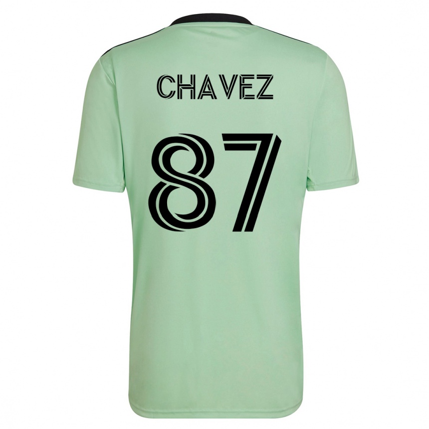 メンズフットボールアルフォンソ・オカンポ・チャベス#87ライトグリーンアウェイシャツ2023/24ジャージーユニフォーム