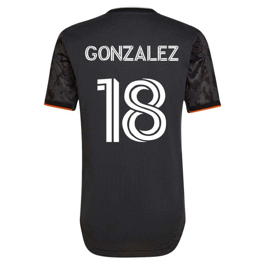 メンズフットボールディエゴ・ゴンザレス#18黒アウェイシャツ2023/24ジャージーユニフォーム