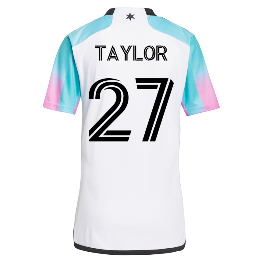 メンズフットボールD・J・テイラー#27白アウェイシャツ2023/24ジャージーユニフォーム