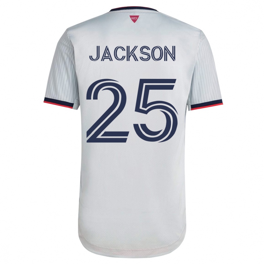 メンズフットボールアジエル・ジャクソン#25白アウェイシャツ2023/24ジャージーユニフォーム