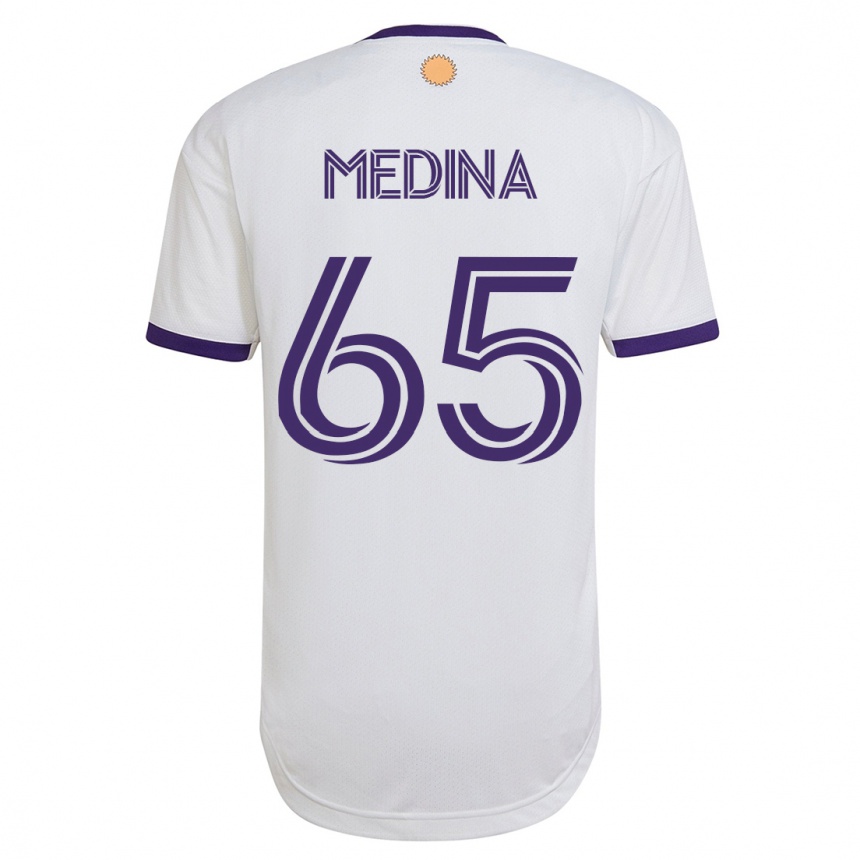 メンズフットボールクリスティアン・メディナ#65白アウェイシャツ2023/24ジャージーユニフォーム