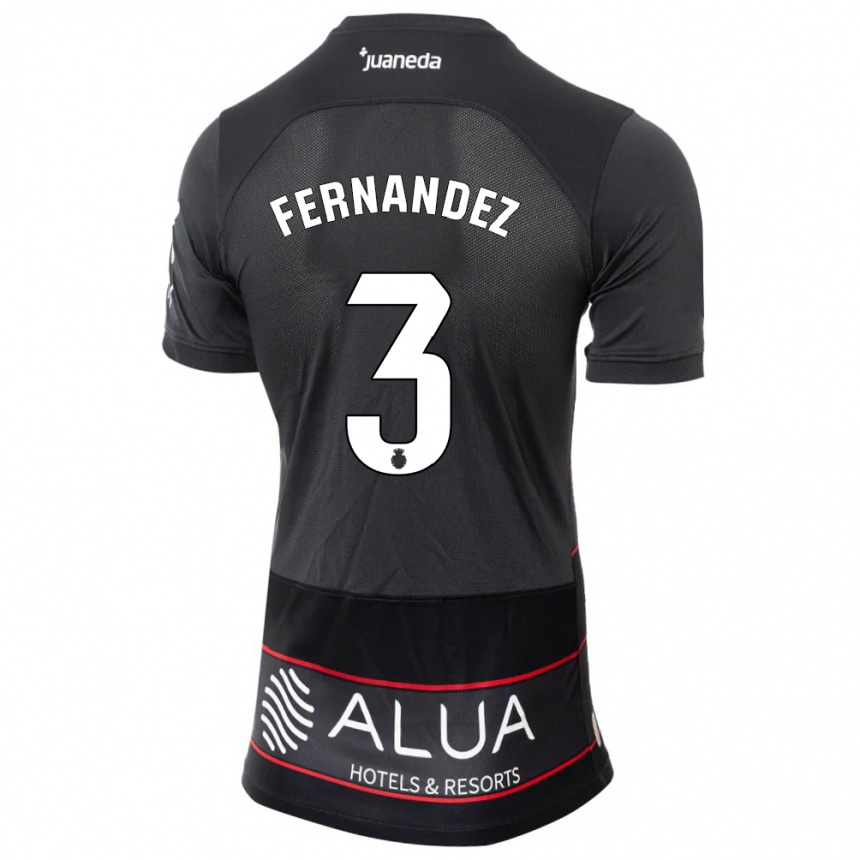 メンズフットボールマルコス・フェルナンデス#3黒アウェイシャツ2023/24ジャージーユニフォーム