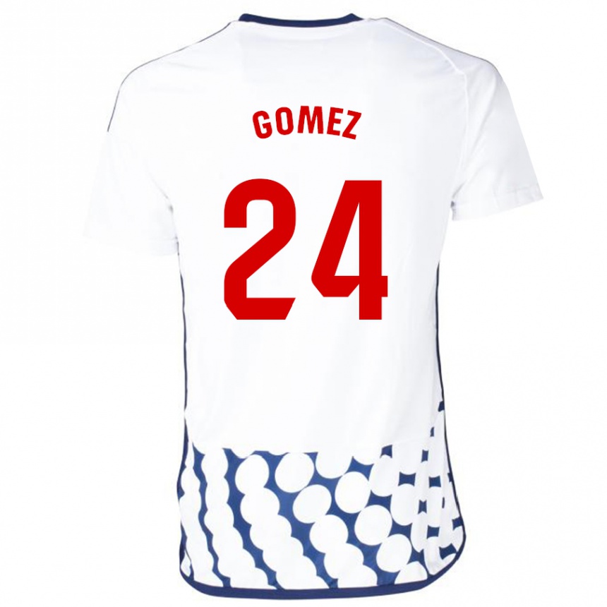 メンズフットボールジョナサン・ゴメス#24白アウェイシャツ2023/24ジャージーユニフォーム