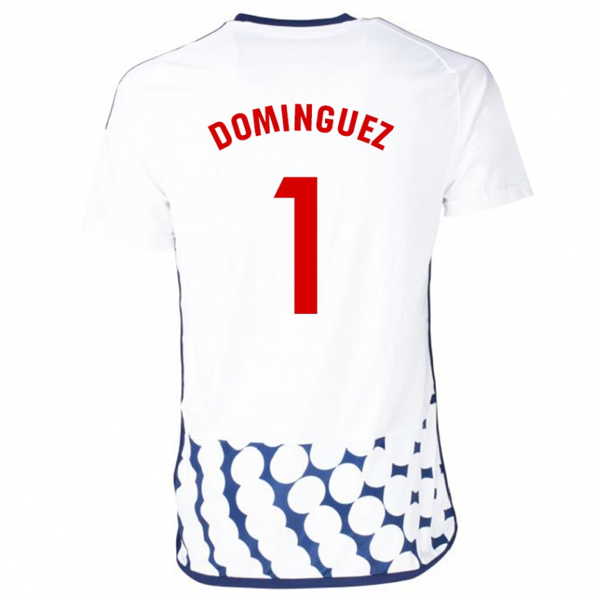 メンズフットボールイアーゴー・ドミンゲス・ロドリゲス#1白アウェイシャツ2023/24ジャージーユニフォーム