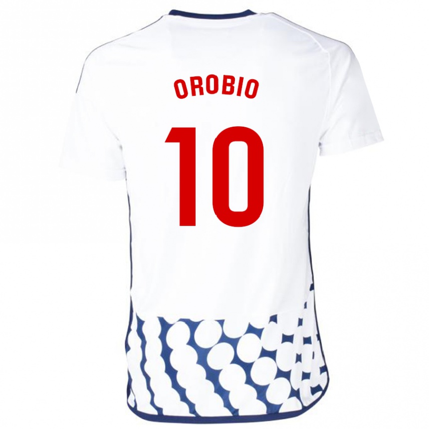 メンズフットボールエキオッツ・オロビオ#10白アウェイシャツ2023/24ジャージーユニフォーム