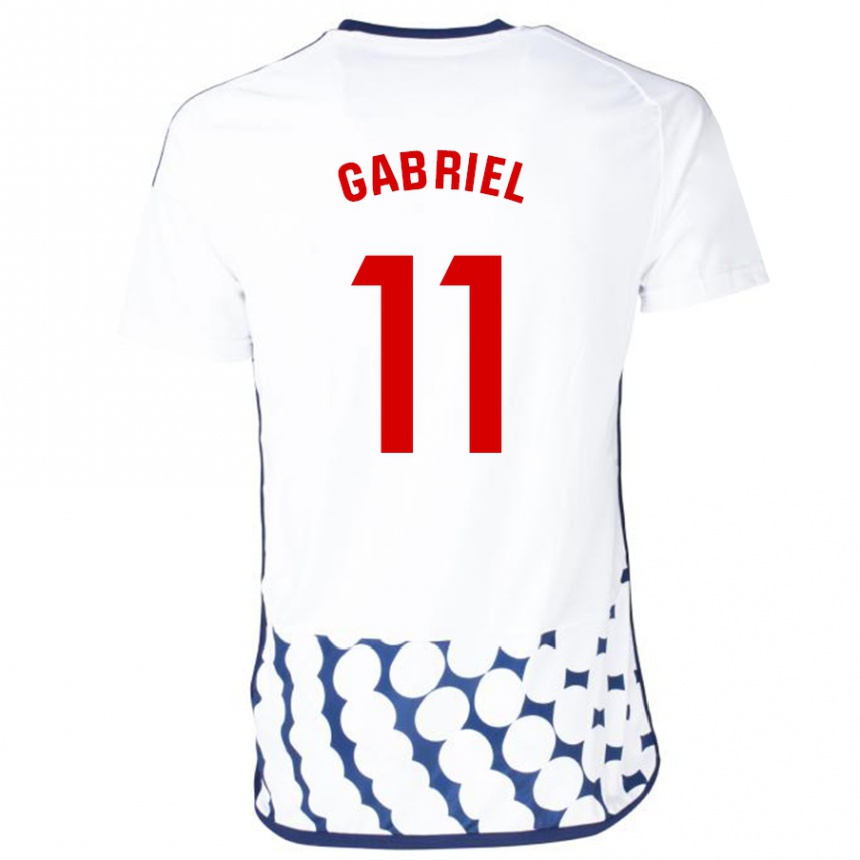 メンズフットボールセルジオ・ガブリエル#11白アウェイシャツ2023/24ジャージーユニフォーム