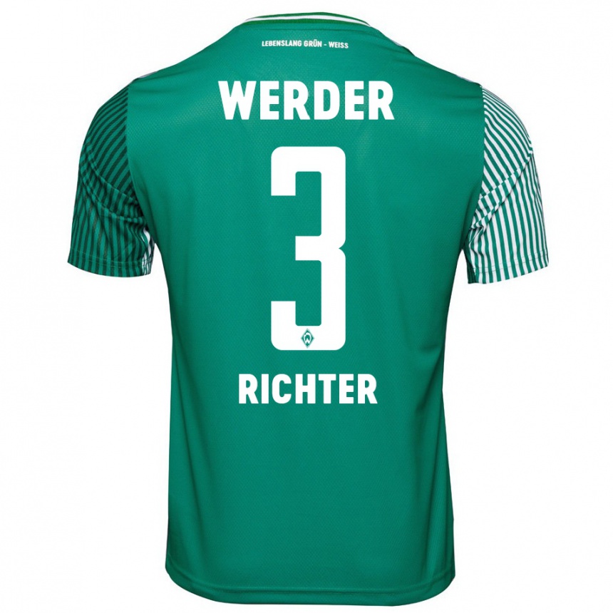 レディースフットボールマティス・リヒター#3緑ホームシャツ2023/24ジャージーユニフォーム