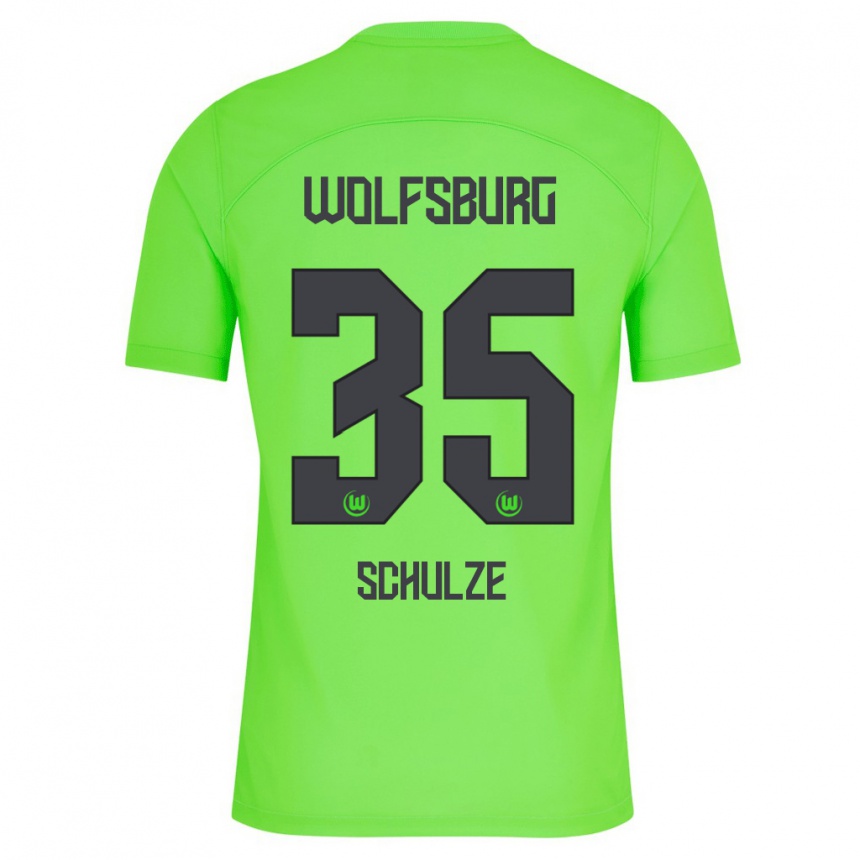 レディースフットボールフィリップ・シュルツェ #35緑ホームシャツ2023/24ジャージーユニフォーム