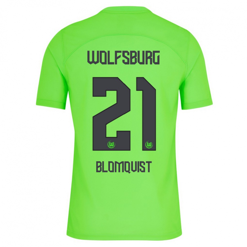 レディースフットボールレベチャ・ブロムクビスト#21緑ホームシャツ2023/24ジャージーユニフォーム