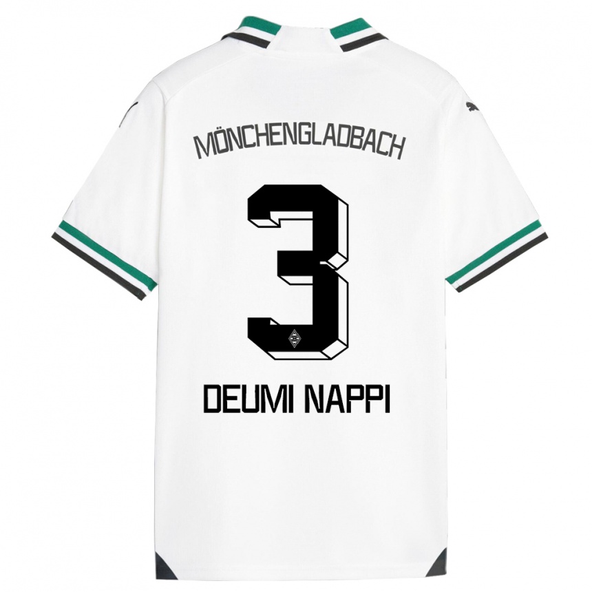 レディースフットボールディミトリエ・デウミ・ナッピ#3ホワイトグリーンホームシャツ2023/24ジャージーユニフォーム