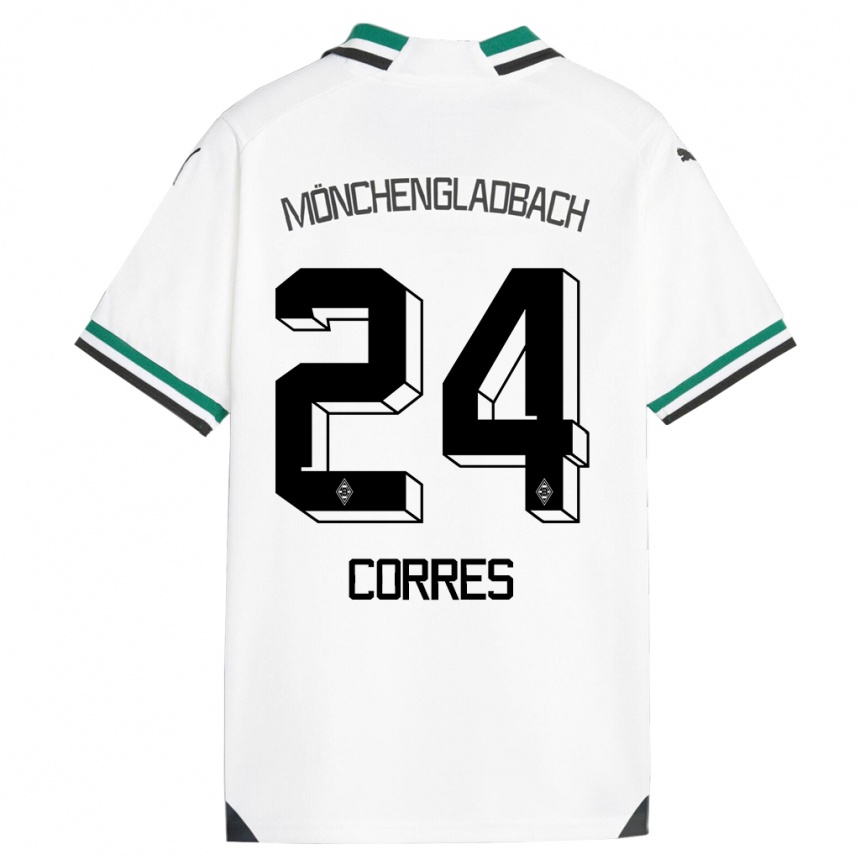 レディースフットボールキャロリン・コレス#24ホワイトグリーンホームシャツ2023/24ジャージーユニフォーム