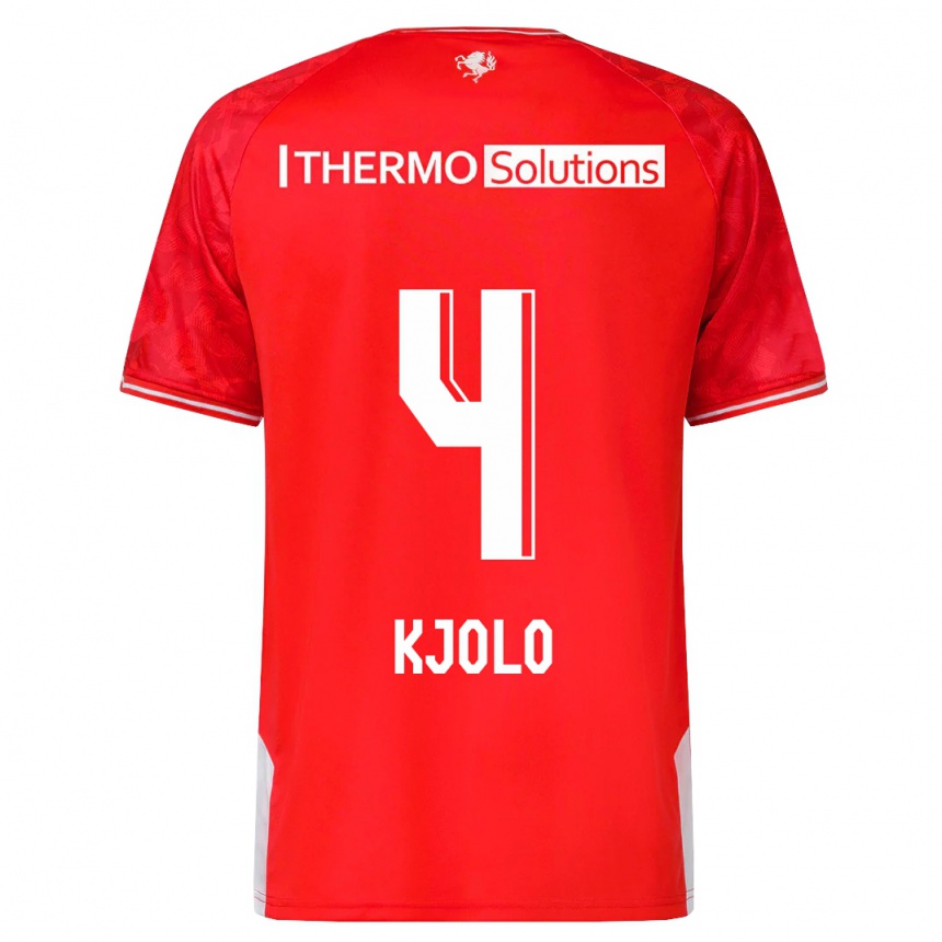 レディースフットボールマティアス・キェレ#4赤ホームシャツ2023/24ジャージーユニフォーム