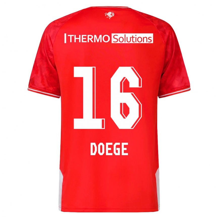レディースフットボールレオニー・ドージ#16赤ホームシャツ2023/24ジャージーユニフォーム