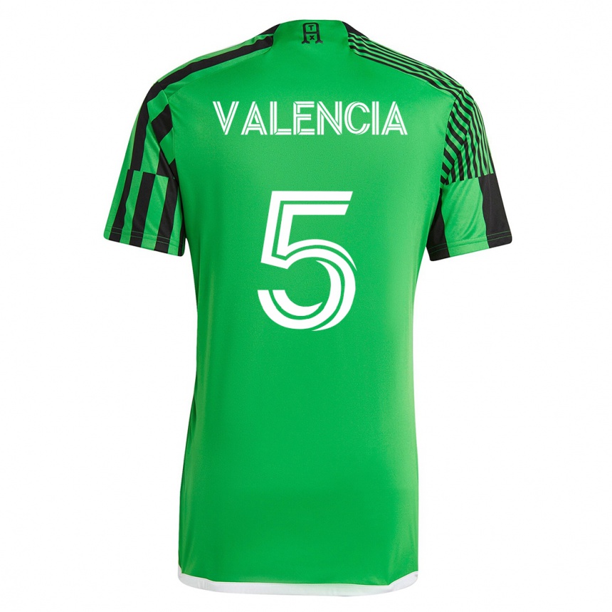 レディースフットボールジョハン・バレンシア#5グリーンブラックホームシャツ2023/24ジャージーユニフォーム