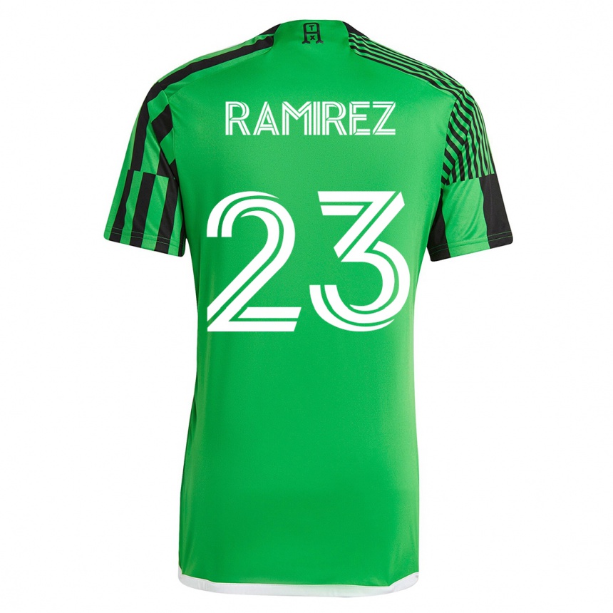 レディースフットボールアロンソ・ラミレス#23グリーンブラックホームシャツ2023/24ジャージーユニフォーム