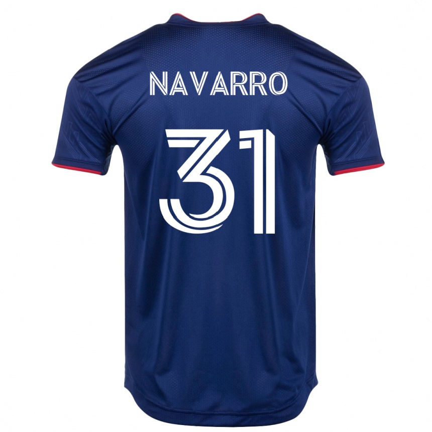 レディースフットボールフェデリコ・ナバロ#31ネイビーホームシャツ2023/24ジャージーユニフォーム