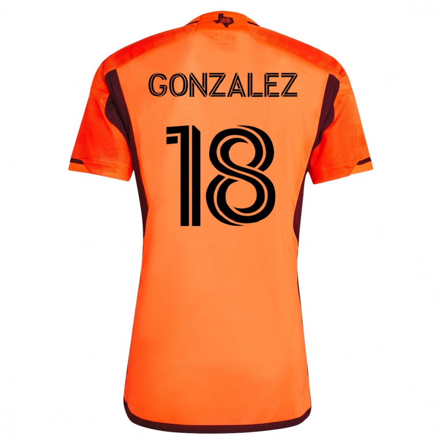 レディースフットボールディエゴ・ゴンザレス#18オレンジホームシャツ2023/24ジャージーユニフォーム