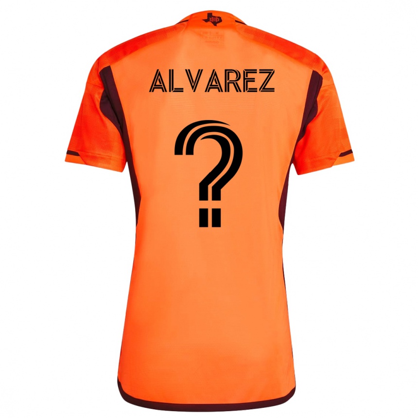 レディースフットボールジャンマルコ・アルバレス#0オレンジホームシャツ2023/24ジャージーユニフォーム