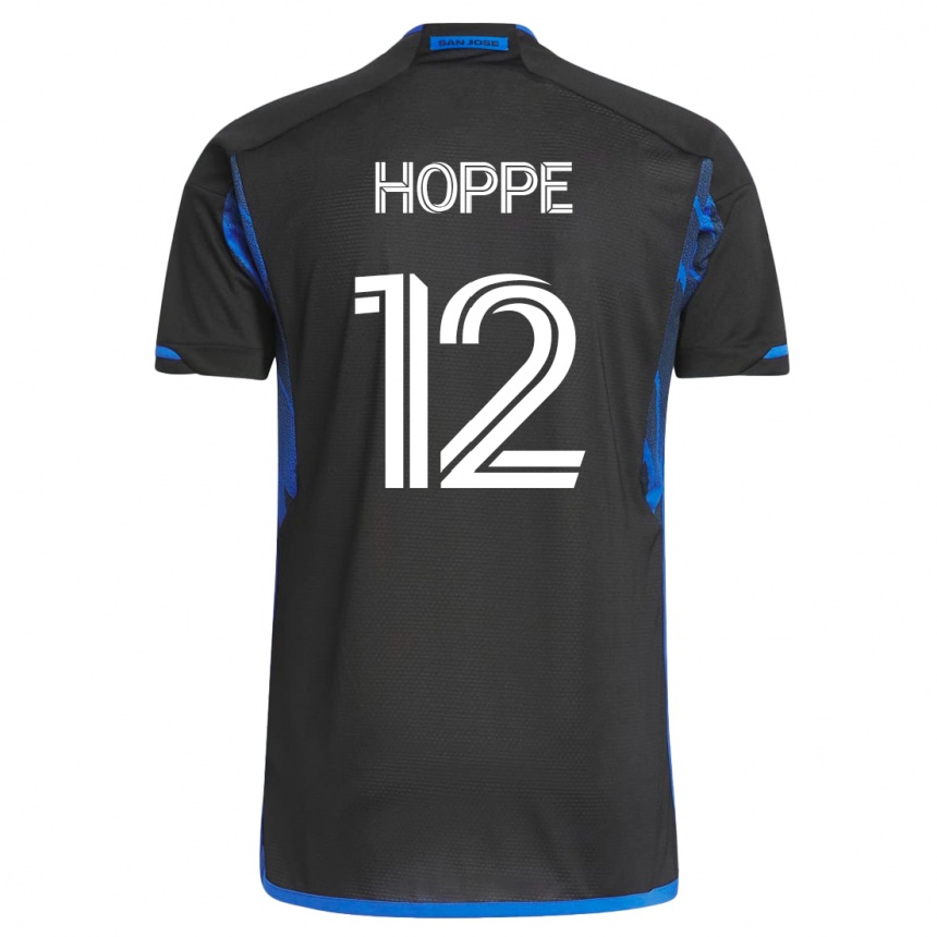 レディースフットボールマシュー・ホッペ#12青黒ホームシャツ2023/24ジャージーユニフォーム
