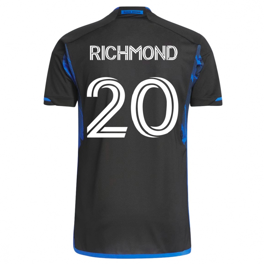 レディースフットボールウィル・リッチモンド#20青黒ホームシャツ2023/24ジャージーユニフォーム