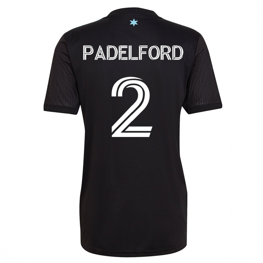 レディースフットボールデビン・パデルフォード#2黒ホームシャツ2023/24ジャージーユニフォーム