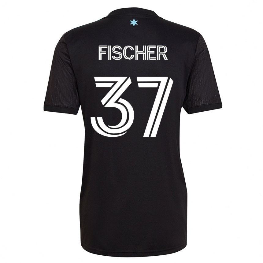 レディースフットボールブリットン・フィッシャー#37黒ホームシャツ2023/24ジャージーユニフォーム
