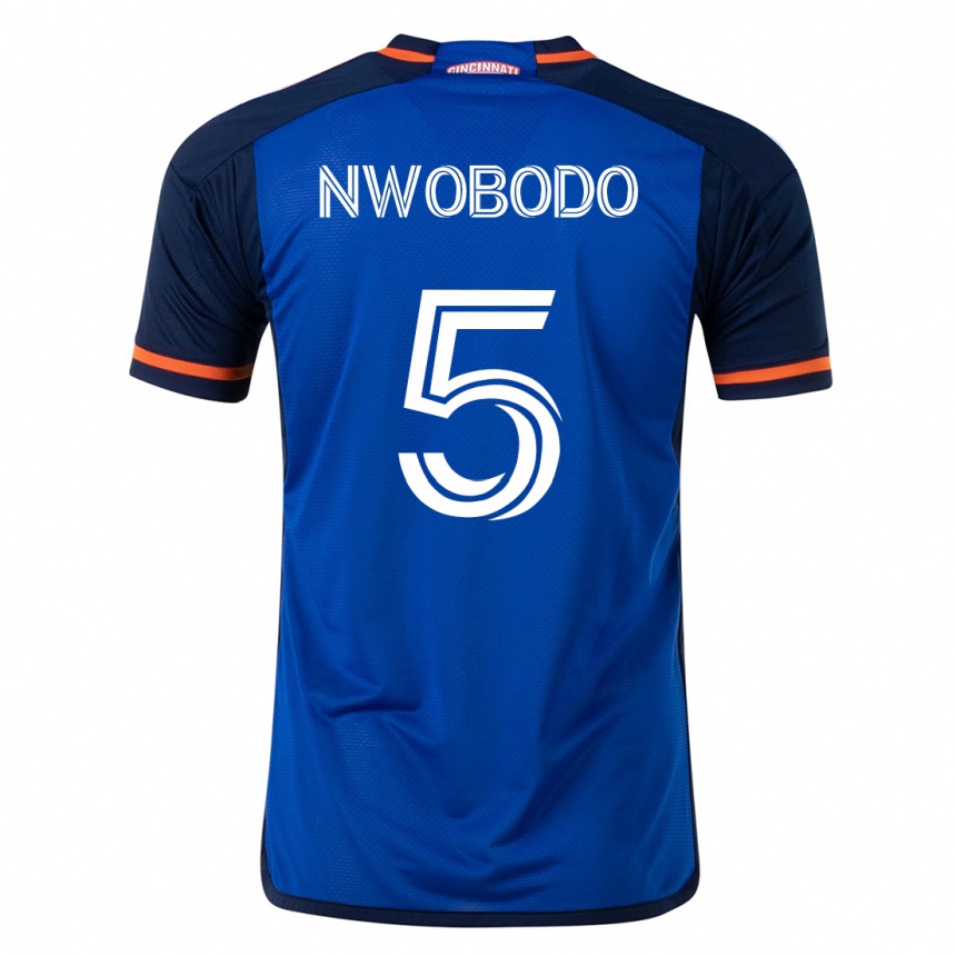 レディースフットボールオビンナ・ヌウォボド#5青ホームシャツ2023/24ジャージーユニフォーム