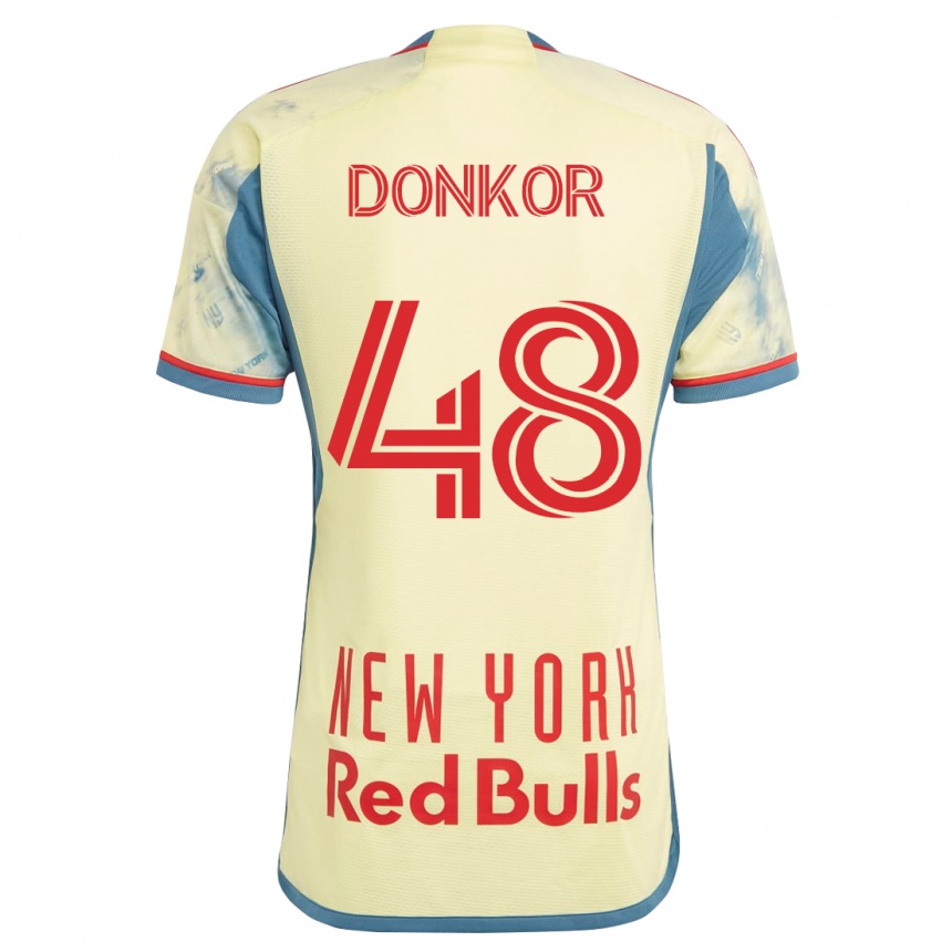 レディースフットボールロナルド・ドンコル#48イエローホームシャツ2023/24ジャージーユニフォーム